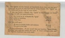 Samuel Cabot - Quited Insulation - Reverse, Perkins Collection 1850 to 1900 Advertising Cards
